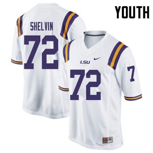 Youth LSU #72 Tyler Shelvin White NCAA Jerseys 414591-273