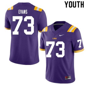 Youth LSU #73 Joseph Evans Purple Stitched Jerseys 374792-684