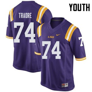 Youth LSU #74 Badara Traore Purple Player Jersey 162752-882