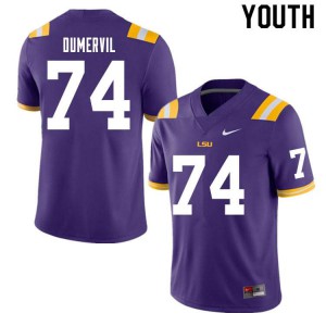 Youth LSU #74 Marcus Dumervil Purple Official Jerseys 881854-307