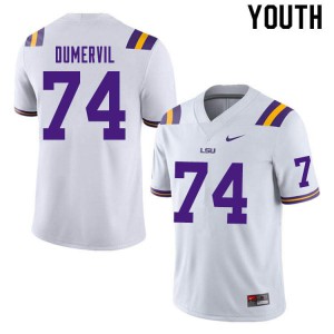Youth Tigers #74 Marcus Dumervil White High School Jerseys 969718-633