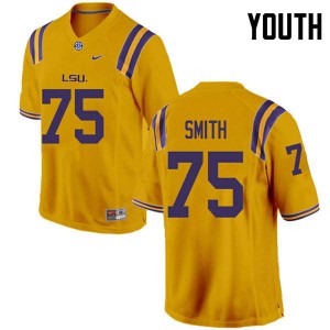 Youth Louisiana State Tigers #75 Michael Smith Gold Official Jersey 706871-828