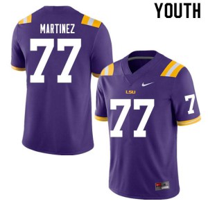 Youth LSU #77 Marlon Martinez Purple Stitch Jerseys 421159-213