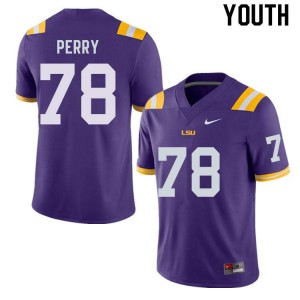 Youth Tigers #78 Thomas Perry Purple High School Jerseys 570265-317