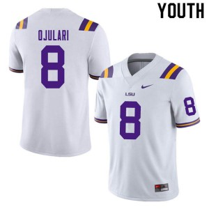 Youth Louisiana State Tigers #8 BJ Ojulari White Football Jersey 162846-949
