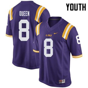 Youth LSU #8 Patrick Queen Purple Stitch Jersey 121332-555