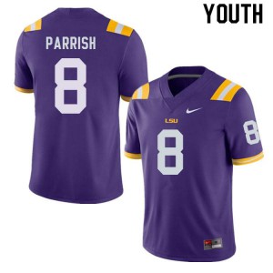 Youth LSU #8 Peter Parrish Purple Player Jersey 664143-304