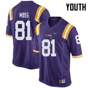 Youth Tigers #81 Thaddeus Moss Purple NCAA Jersey 375472-836