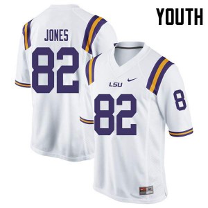 Youth Louisiana State Tigers #82 Kenan Jones White Stitch Jerseys 556105-706