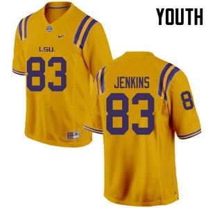 Youth Tigers #83 Jaray Jenkins Gold Embroidery Jersey 156035-639