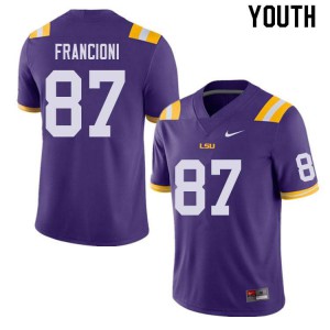 Youth LSU #87 Evan Francioni Purple College Jersey 426999-919
