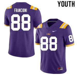 Youth LSU #88 Evan Francioni Purple Stitched Jerseys 731659-384