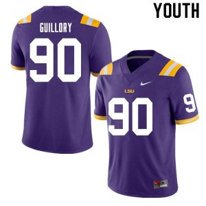 Youth Louisiana State Tigers #90 Jacobian Guillory Purple Stitch Jerseys 874703-904