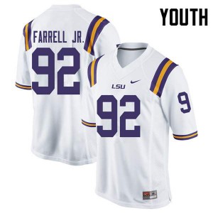 Youth Tigers #92 Neil Farrell Jr. White Official Jerseys 594714-831