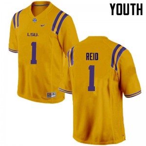 Youth LSU Tigers #1 Eric Reid Gold Player Jerseys 942569-931