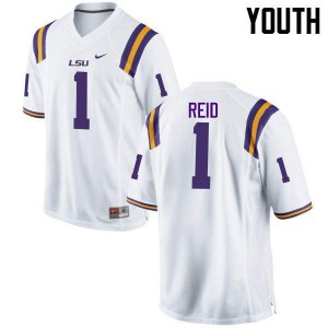 Youth LSU Tigers #1 Eric Reid White Player Jersey 690669-737