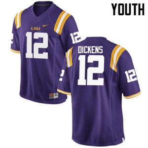 Youth Louisiana State Tigers #12 Micah Dickens Purple Official Jersey 319801-856