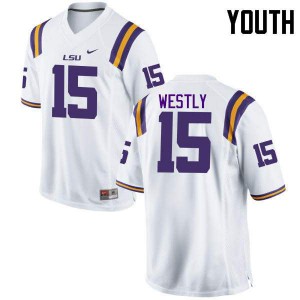 Youth Louisiana State Tigers #15 Tony Westly White High School Jersey 557638-360