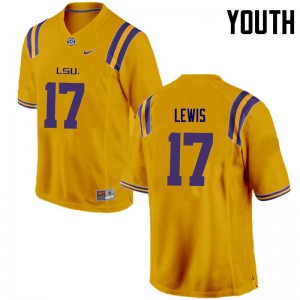 Youth Tigers #17 Xavier Lewis Gold High School Jerseys 492069-696