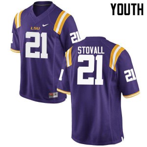 Youth Louisiana State Tigers #21 Jerry Stovall Purple Player Jerseys 604329-233