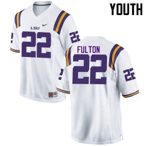 Youth LSU #22 Kristian Fulton White Stitched Jersey 782086-727