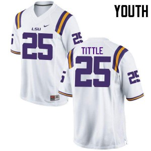 Youth LSU Tigers #25 Y. A. Tittle White Alumni Jersey 800191-204