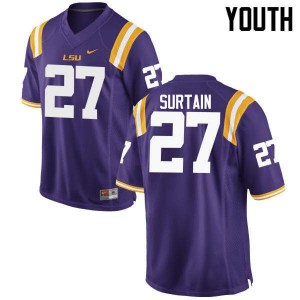 Youth LSU #27 Brandon Surtain Purple Official Jerseys 927883-315