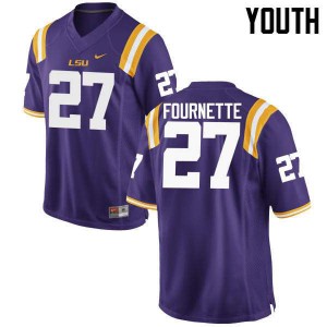 Youth Louisiana State Tigers #27 Lanard Fournette Purple Official Jersey 334467-590