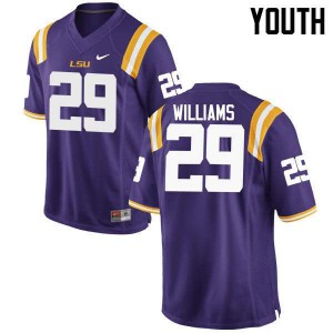Youth LSU #29 Andraez Williams Purple Stitched Jerseys 370786-424