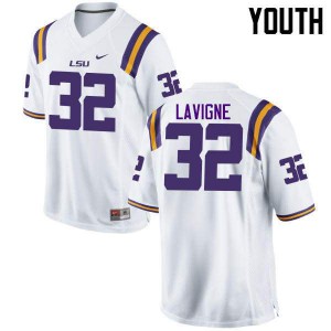 Youth Louisiana State Tigers #32 Leyton Lavigne White Player Jersey 709693-151