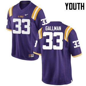 Youth Tigers #33 Trey Gallman Purple Stitched Jerseys 499523-742