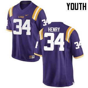 Youth Louisiana State Tigers #34 Reshaud Henry Purple Alumni Jerseys 814108-948