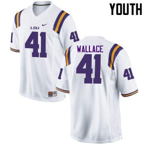 Youth Louisiana State Tigers #41 Abraham Wallace White High School Jerseys 650476-127