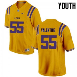 Youth LSU #55 Travonte Valentine Gold Football Jersey 408270-533