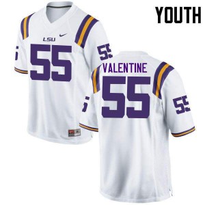 Youth LSU Tigers #55 Travonte Valentine White Stitched Jersey 277999-898