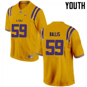 Youth LSU Tigers #59 John Ballis Gold High School Jerseys 679925-576