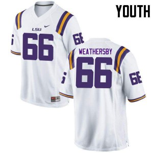 Youth Tigers #66 Toby Weathersby White Stitch Jersey 437065-927