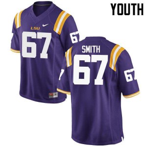 Youth LSU Tigers #67 Michael Smith Purple Embroidery Jerseys 801100-712