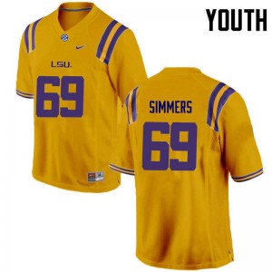 Youth LSU #69 Turner Simmers Gold Football Jersey 642776-481