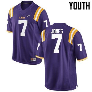 Youth Tigers #7 Bert Jones Purple Stitched Jerseys 124705-191