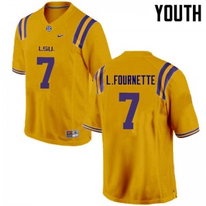 Youth Tigers #7 Leonard Fournette Gold Official Jerseys 705003-834