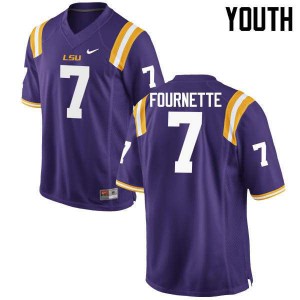 Youth Tigers #7 Leonard Fournette Purple Official Jersey 730112-813