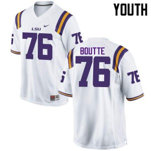 Youth Louisiana State Tigers #76 Josh Boutte White Stitch Jerseys 698548-301