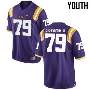 Youth LSU Tigers #79 Lloyd Cushenberry III Purple Stitched Jerseys 352147-174