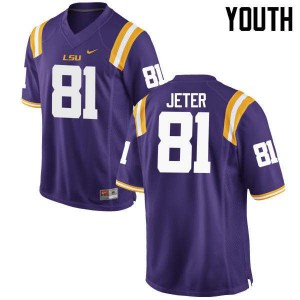 Youth LSU #81 Colin Jeter Purple University Jerseys 344356-366