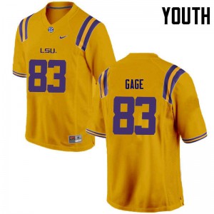 Youth LSU Tigers #83 Russell Gage Gold Alumni Jerseys 853971-873