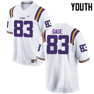 Youth LSU Tigers #83 Russell Gage White NCAA Jersey 778943-997