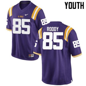 Youth Louisiana State Tigers #85 Caleb Roddy Purple High School Jerseys 816645-742