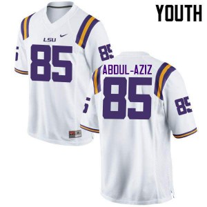Youth LSU Tigers #85 Jamil Abdul-Aziz White Embroidery Jersey 511833-907