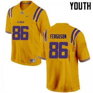 Youth LSU Tigers #86 Jazz Ferguson Gold Official Jersey 406453-330